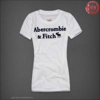 dames abercrombie fitch korte tees logo wit Lightning Levering mwnsf698